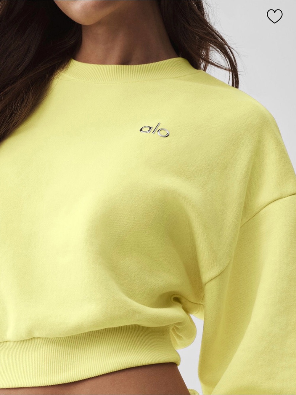 ALO Yoga Cropped Accolade Crewneck Sweatshirt size L in candlelight Yellow